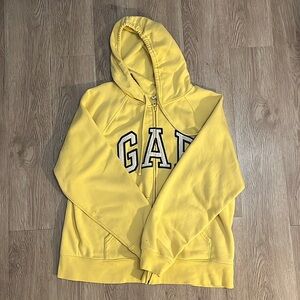 GAP Yellow Zip-Up Hoodie in XL